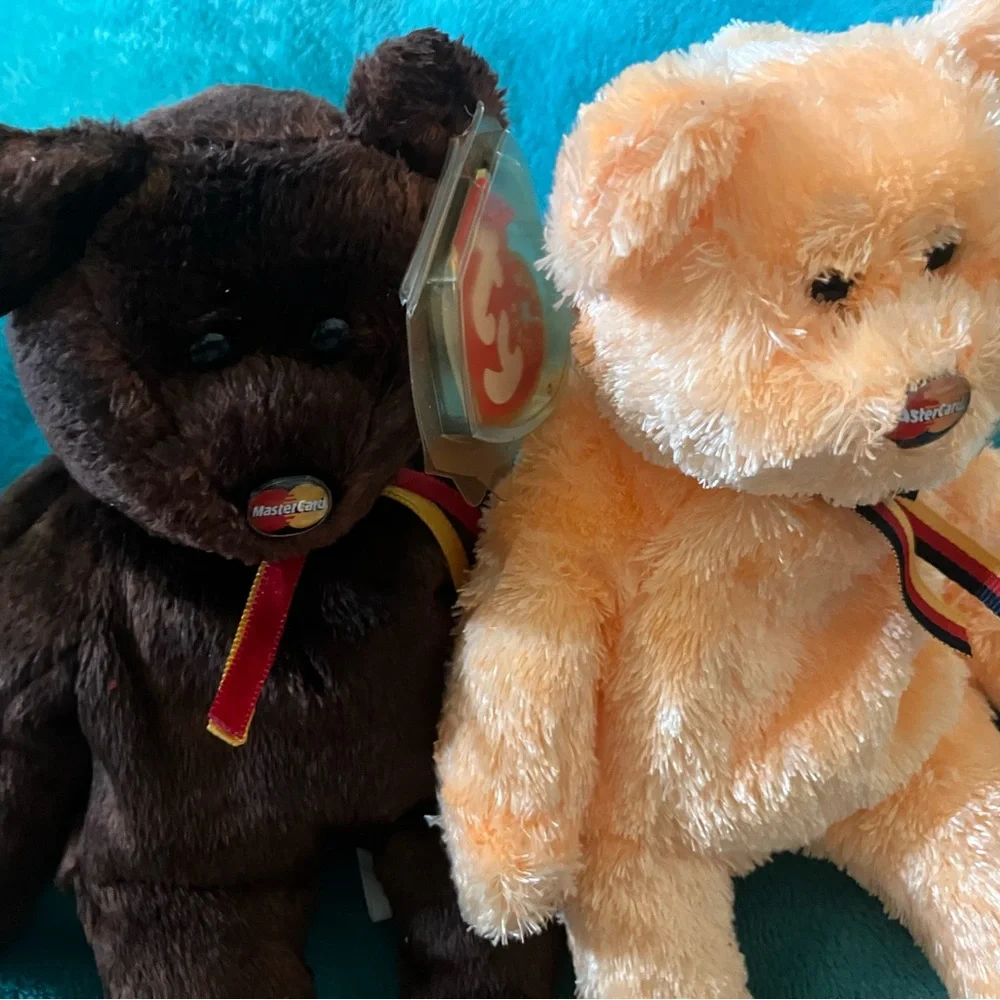 Ty Beanie Babies Brown M.C Bear, And Orange M.C. 11 Beanie Babie Lot Of 2 - Picture 4 of 6